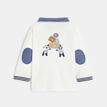 تيشيرت بولو بيكيه أبيض للأولاد الصغار